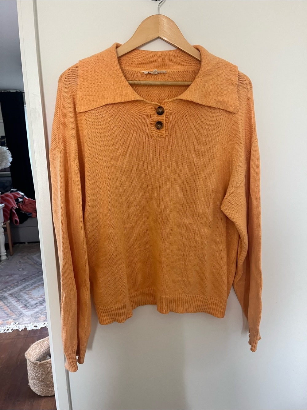 Ali Golden orange cotton sweater large